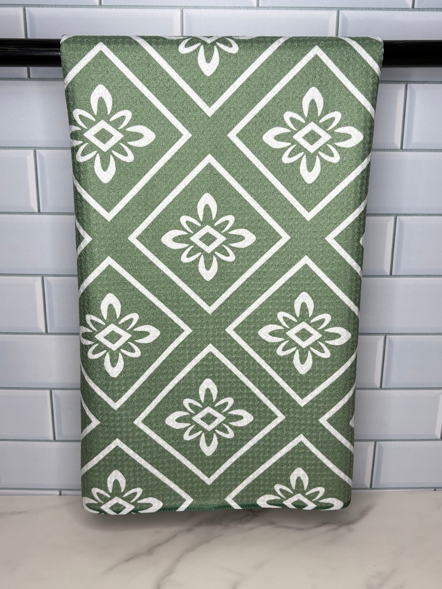 Sage Green Geometric Towel