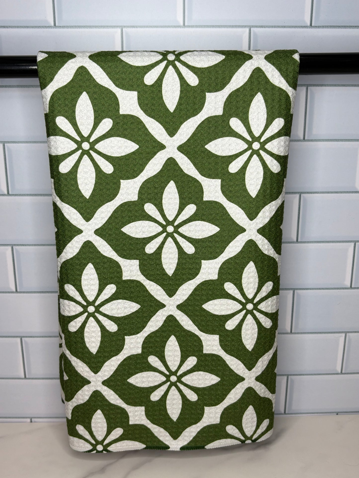Green Geometric Towel