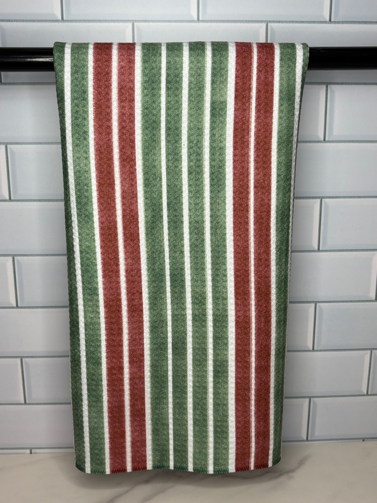 Red and Green Stripes Towel