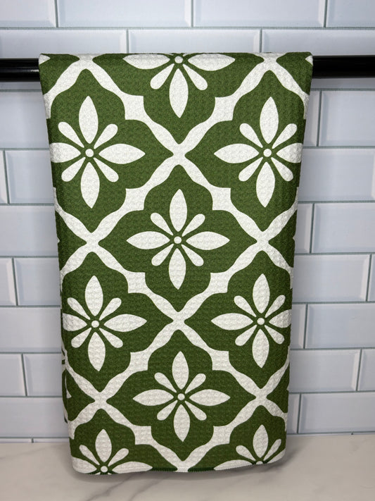 Green Geometric Towel